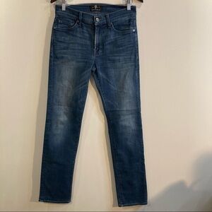 7 FOR  ALL MANKIND Sz 29 Slimmy Straight Leg Slim Fit Mid-Wash Jeans
